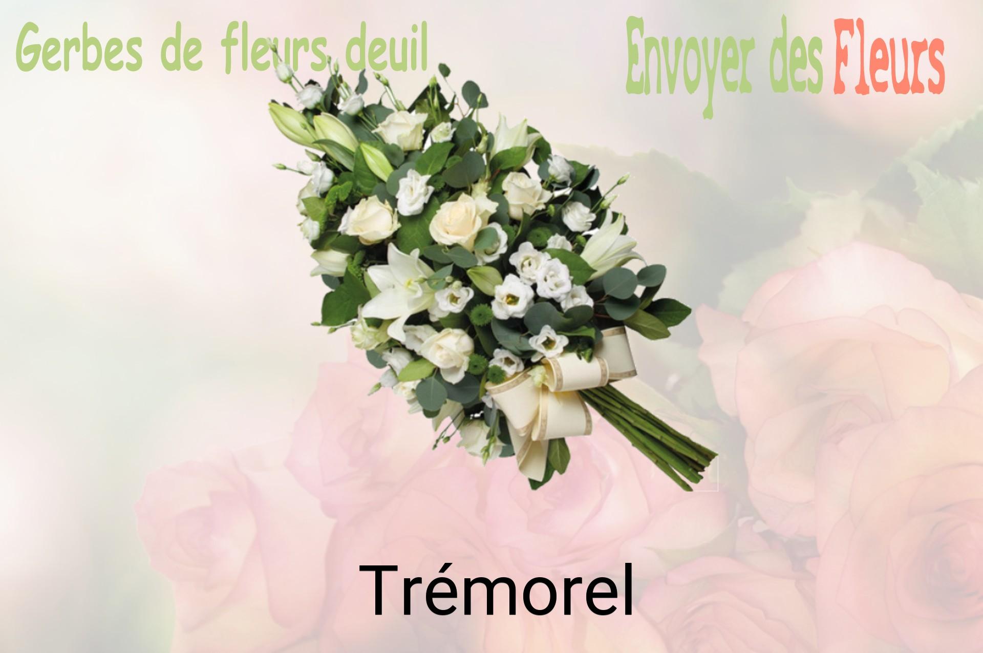 Gerbe de fleurs de deuil livrée à Trémorel
